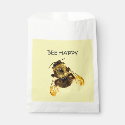 Bee Happy Yellow BumblebeGelb Geschenktütchen (Vorderseite)