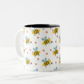 Bee Happy Zweifarbige Tasse (Vorderseite Links)