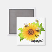 Bee Happyful Magnet (Vorderseite/Rückseite)