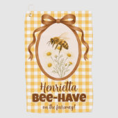Bee-Have auf dem Fairway Golfhandtuch (Vorderseite)