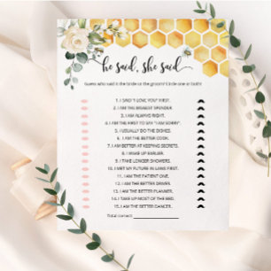 Bee He sagte, sie sagte Brautparty-Spiel