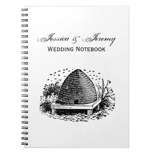 Bee Hive and Bees #1 Heraldic Vintage Notizblock (Vorderseite)