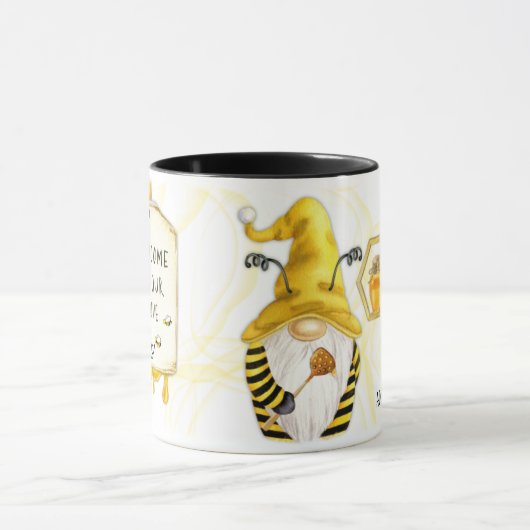 Bee Hive Gnome Honey Comb Willkommen Tasse (Zentrum)