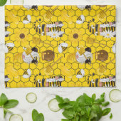 Bee Hive Gnomes Muster Geschirrtuch (Gefaltet)