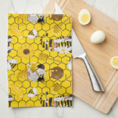 Bee Hive Gnomes Muster Geschirrtuch (Viertel Falte)