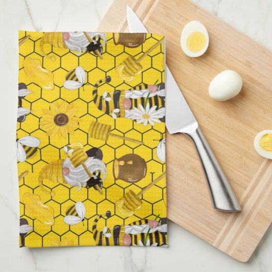 Bee Hive Gnomes Muster Geschirrtuch (Viertel Falte)