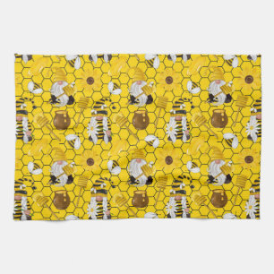 Bee Hive Gnomes Muster Geschirrtuch