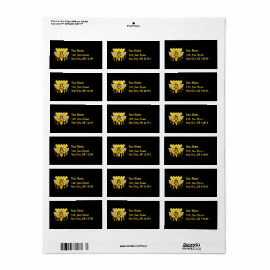 Bee Hive Honey Adressaufkleber (Vorne)