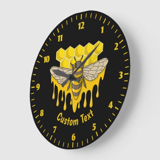 Bee Hive Honey Große Wanduhr (Winkel)