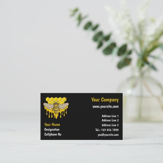 Bee Hive Honey Visitenkarte (Stehend Vorderseite)