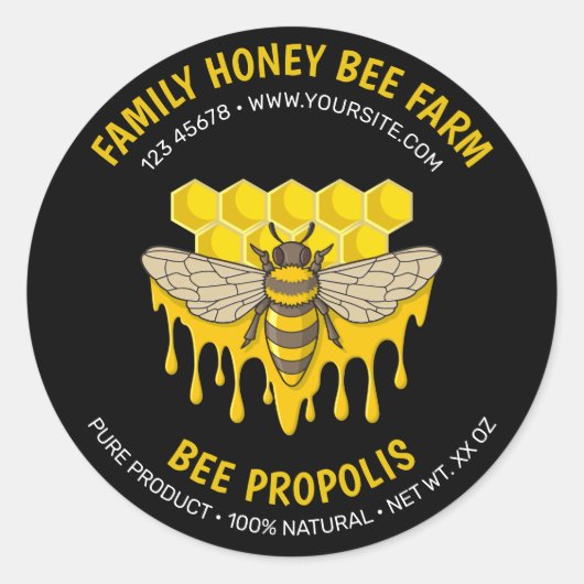 Bee Hive Propolis Label Runder Aufkleber (Vorderseite)