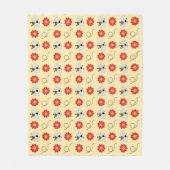 Bee Honey And Flower Fleecedecke (Vorderseite)