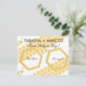 Bee Honey Baby Gender Reveal DIY Scratch Card Ankündigungspostkarte (Stehend Vorderseite)