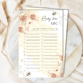 Bee Honey Boho Baby Shower Item ABC Game