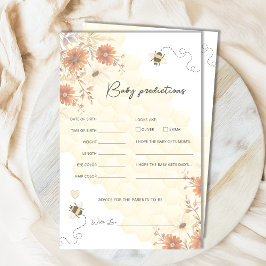 Bee Honey Boho Baby Shower Vorhersagen Spaß Spiel