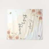 Bee Honey Boho Wildblume Baby Shower Wandteppich (Vorderseite (Horizontal))