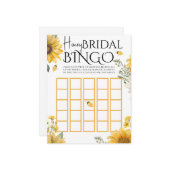 Bee Honey Bridal Shower Bingo Game Mitteilungskarte (Vorderseite/Rückseite Beispiel)