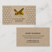 Bee Honey Seller Apiarist Black Nature Hexagon Visitenkarte (Vorne/Hinten)