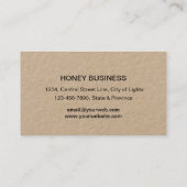 Bee Honey Seller Apiarist Black Nature Hexagon Visitenkarte (Rückseite)