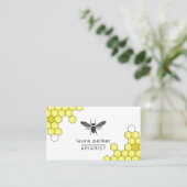 Bee Honey Seller Apiarist Black Yellow Letterpress Visitenkarte (Stehend Vorderseite)