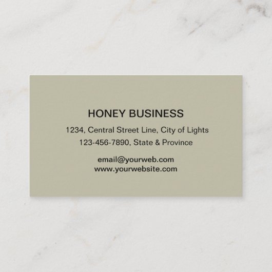 Bee Honey Seller Apiarist Limon Yellow Hexagon Visitenkarte (Rückseite)