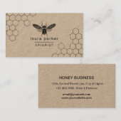 Bee Honey Seller Apiarist Schwarz-weiß Hexagon Visitenkarte (Vorne/Hinten)