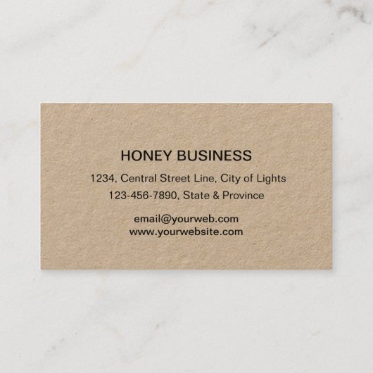 Bee Honey Seller Apiarist Schwarz-weiß Hexagon Visitenkarte (Rückseite)