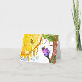 Bee, Honey Sun & Flower Folded Card by Emma & Evan Dankeskarte