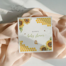 Bee Honey Sunflowers Baby Dusche Serviette