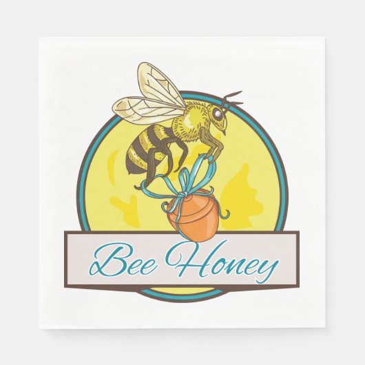 Bee Honey Yellow Insect Napkins Serviette (Vorderseite)