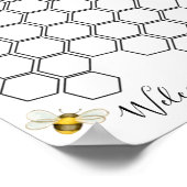 Bee Honeycomb Baby Shower Gästebuch Schild (Ecke)