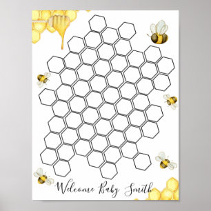 Bee Honeycomb Baby Shower Gästebuch Schild