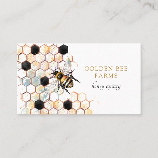 Bee Honeycomb Beekeeper Apiary Visitenkarte (Vorderseite)