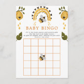 Bee Honeycomb Bumblebee Baby Shower Bingo Game Begleitkarte (Vorderseite)