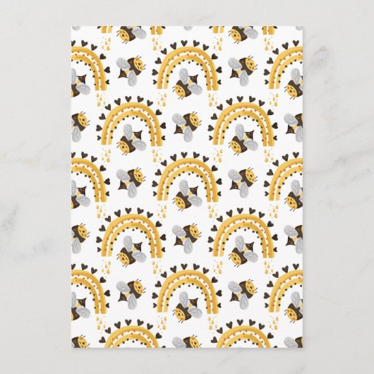 Bee Honeycomb Bumblebee Baby Shower Bingo Game Begleitkarte (Rückseite)
