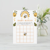 Bee Honeycomb Bumblebee Baby Shower Bingo Game Begleitkarte (Stehend Vorderseite)