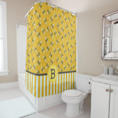 Bee Honeycomb Honeybee Beehive Bumblebee Monogram Duschvorhang (Beispiel)