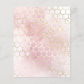 Bee Honeycomb on pink watercolor Flyer (Hinten)