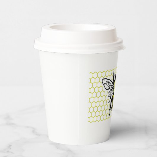 Bee & Honeycomb Paper Cup Pappbecher (Rechts)