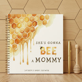 Bee Honeycomb Watercolor Baby Shower Guestbook Notizblock