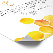 Bee Honeycombs Ringjagd Brautparty Poster (Ecke)