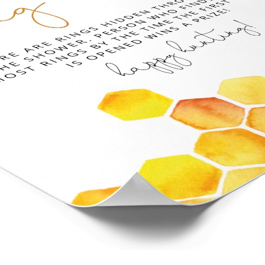 Bee Honeycombs Ringjagd Brautparty Poster (Ecke)