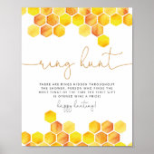 Bee Honeycombs Ringjagd Brautparty Poster (Vorne)