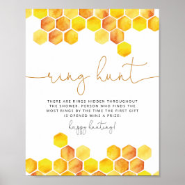 Bee Honeycombs Ringjagd Brautparty Poster