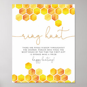 Bee Honeycombs Ringjagd Brautparty Poster