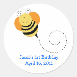 BEE HOP Babydusche oder Geburtstagspensticker Runder Aufkleber