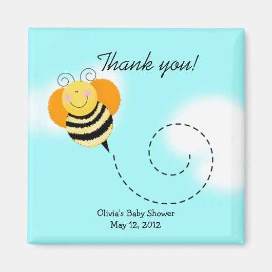 Bee Hop Bumble Bee Baby Shower Fevor Magnet (Vorne)