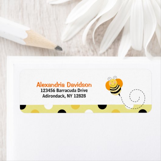 Bee Hop Bumble Bee Custom Address Labels - Dot (Insitu)