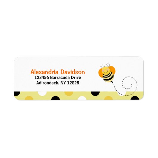 Bee Hop Bumble Bee Custom Address Labels - Dot (Vorne)