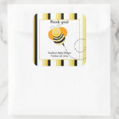 Bee Hop Bumble Bee Square Gefälligkeitskleber Quadratischer Aufkleber (Tasche)
